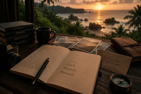 Contact David Hibbins through stories inspired by travel, photography, and adventure overlooking a coastal sunset workspace.